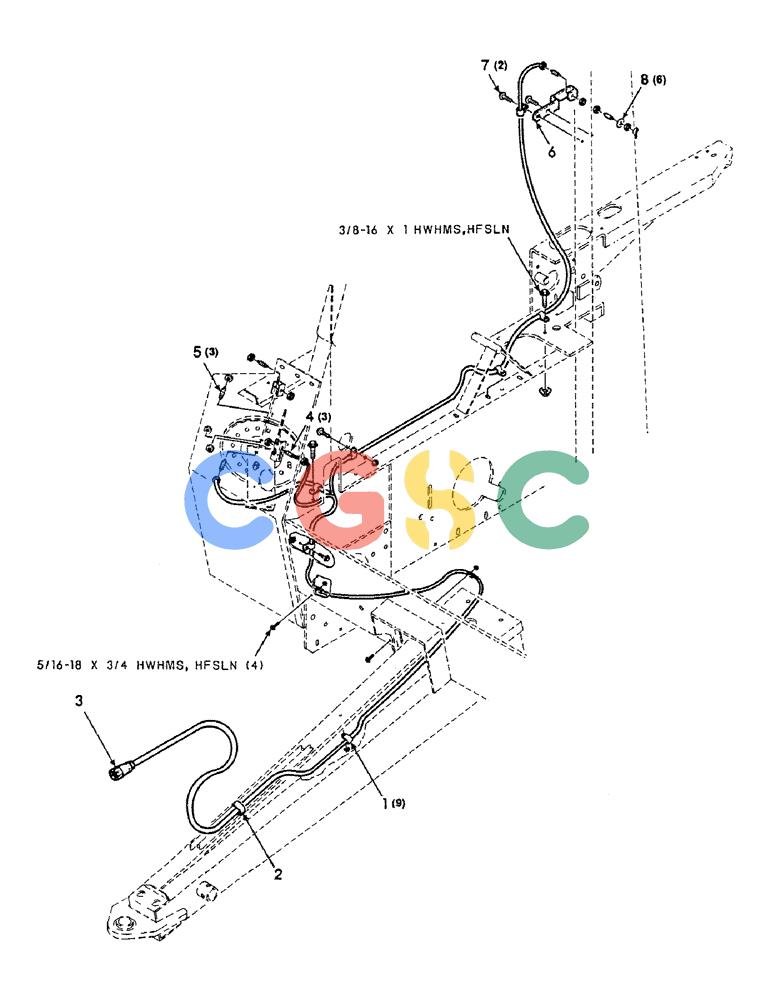 凯斯零件查询(8450) - CASE IH ROUND BALER (1/88-12/93) (040) - ELECTRICAL SENSOR AND ACTUATOR ASSEMBLY, SERIAL NUMBER CFH0015001 THROUGH 0015274 Case Agriculture