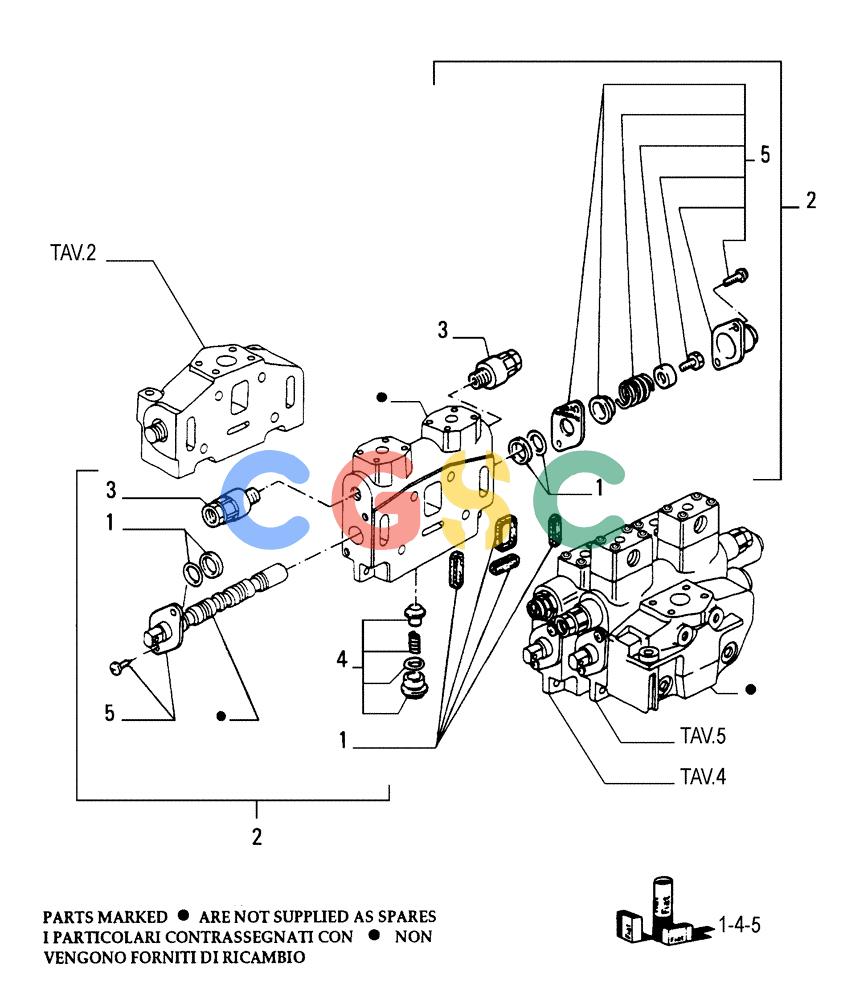 纽荷兰零件查询(FD145) - CRAWLER DOZER (N.A. VERSION) (10/98-) (3.436[03]) - 3 SPOOL VALVE - COMPONENTS New Holland Constructuion