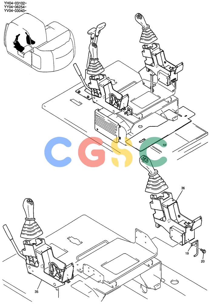 纽荷兰零件查询(E135SR) - CRAWLER EXCAVATOR ASN YY04-06254 (01-025[01]) - CONTROLS, OPERATORS New Holland Constructuion