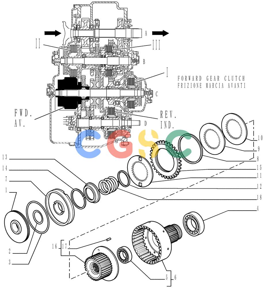 纽荷兰零件查询(DC150LT) - CRAWLER DOZER (6/00-) (1.211[15]) - TRANSMISSION - COMPONENTS New Holland Constructuion