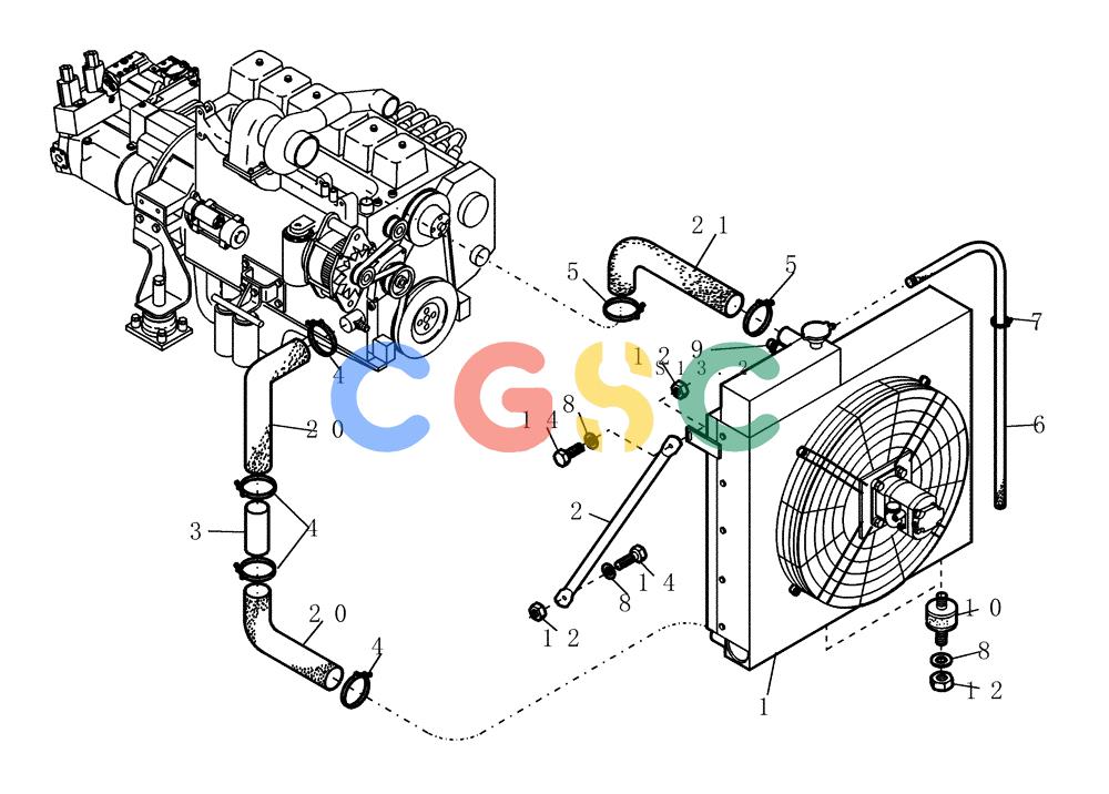 纽荷兰零件查询(EC215) - CRAWLER EXCAVATOR (11/99-) (15.120[001]) - COMB. COOL. SYST. WATER/OIL INSTALL.MATERIAL (S/N 721501-721501) New Holland Constructuion