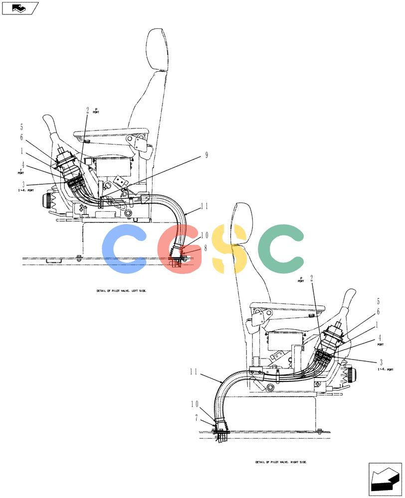 纽荷兰零件查询(E80BMSR) - COMPACT CRAWLER EXCAVATOR ASN LF06-04501 (NBTA18037) (01-035[02]) - CONTROL LINES, REMOTE New Holland Constructuion