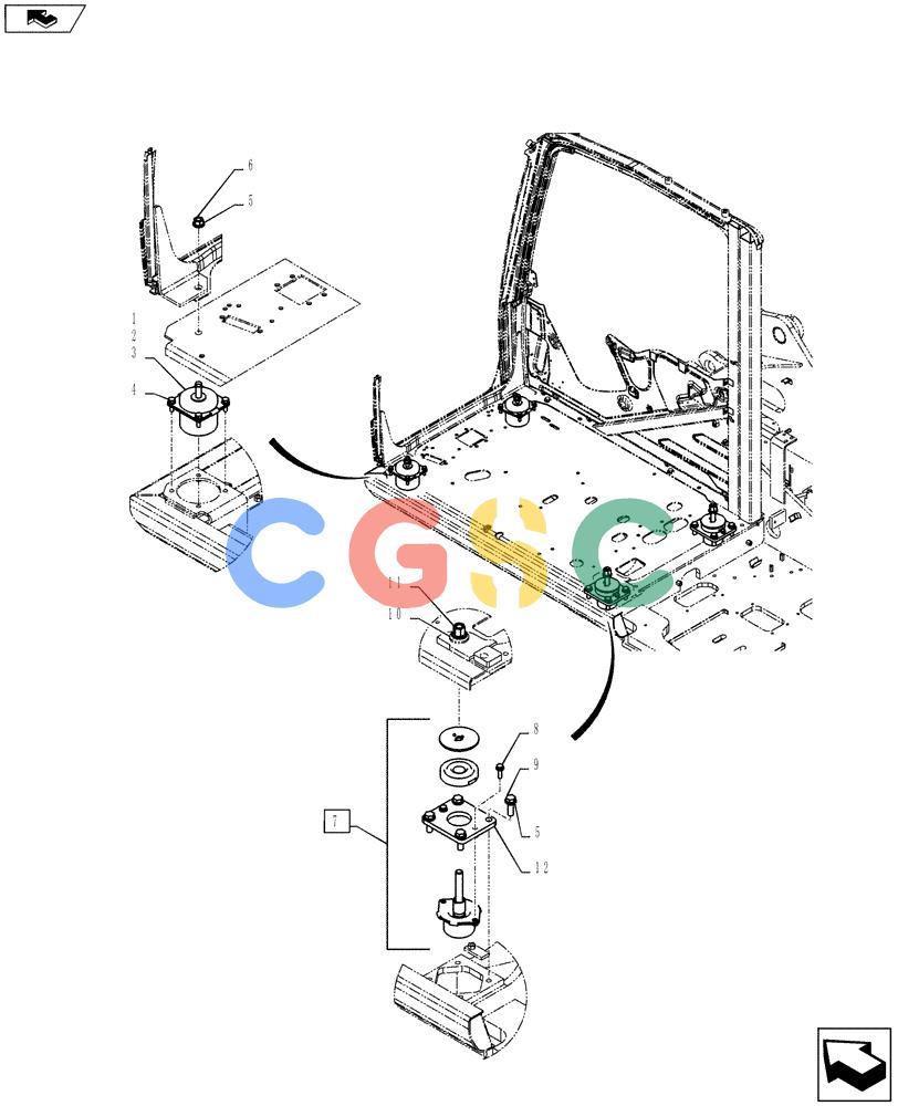 纽荷兰零件查询(E135BSRLC) - CRAWLER EXCAVATOR ASN YH06-08001 (01-058[00]) - PLATE INSTALLATION, FLOOR New Holland Constructuion