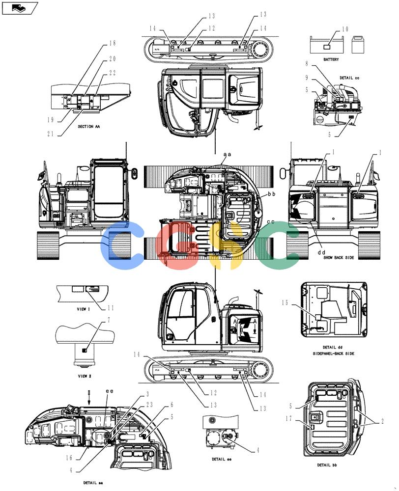 纽荷兰零件查询(E135BSRLC) - CRAWLER EXCAVATOR ASN YH06-08001 (06-001[01]) - NAME PLATE INSTALLATION New Holland Constructuion