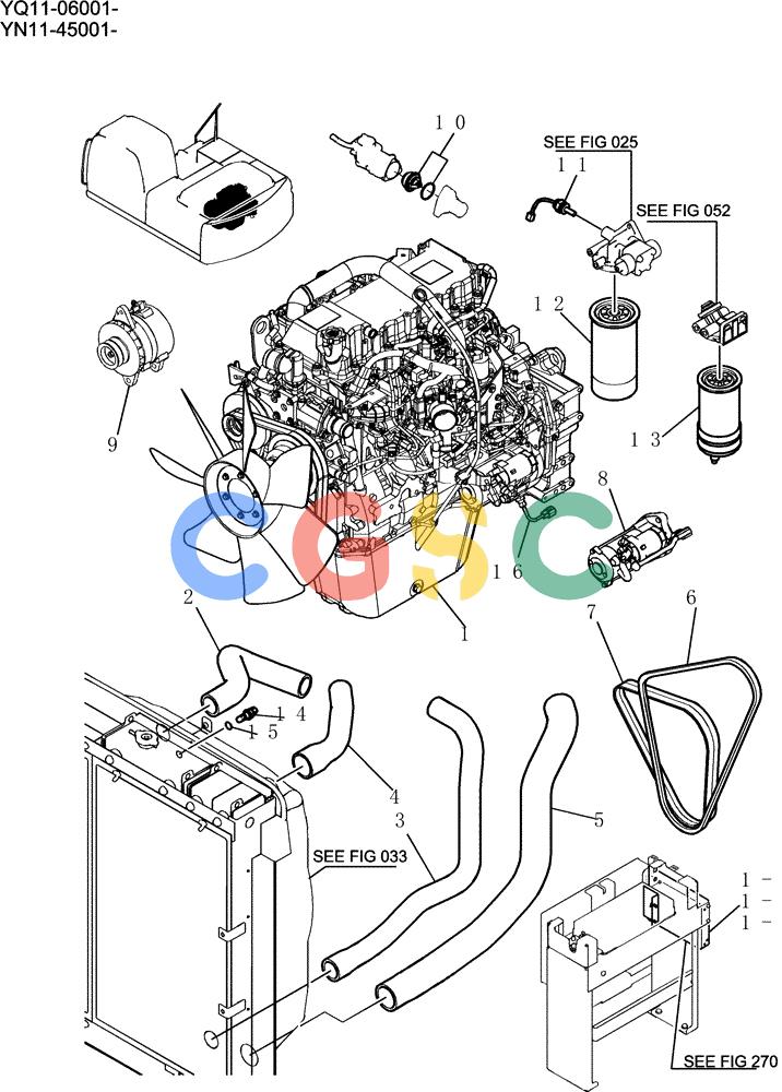 神钢零件查询(200-8) - EXCAVATOR S/N YN11-45001 - (1/06-12/09) (020-01-1) - ENGINE ASSY Kobelco