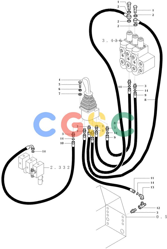 纽荷兰零件查询(DC100) - CRAWLER DOZER (N.A. VERSION) (4/00-) (3.437[01B]) - CONTROL VALVE LINKAGE DC100 STD. S/N13111229 & DOWN; LGP S/N 13115068 & DOWN New Holland Constructuion