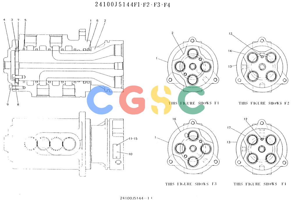 神钢零件查询(K907LC) - MARK II EXCAVATOR BTW YQ0101 - YQ0564 (1/87-12/03) (11-033) - JOINT ASSY, SWIVEL Kobelco