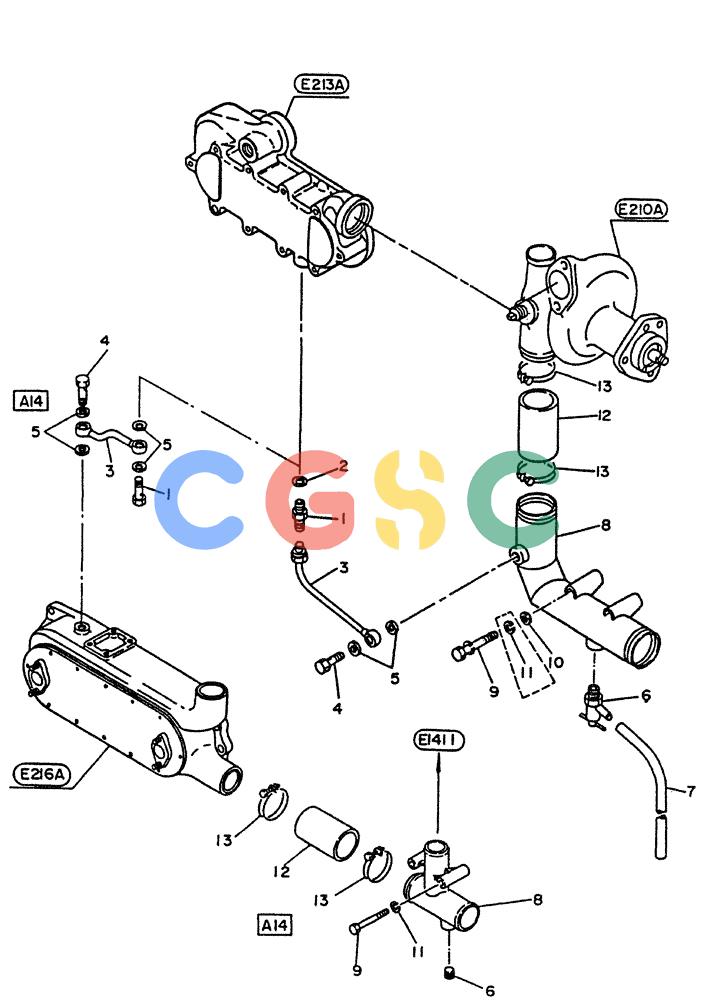 神钢零件查询(PE6T04) - NISSAN DIESEL ENGINE - LK900 & LK700A W/TURBO (1/03-12/06) (06-002) - INLET-WATER Kobelco