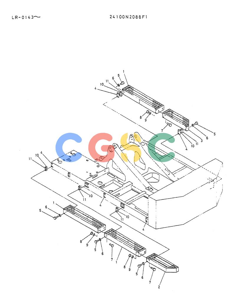 神钢零件查询(K914) - EXCAVATOR ASN LR-0143 (1/79-12/03) (02-035) - CATWALK ASSY P/N 24100N2088F1 Kobelco