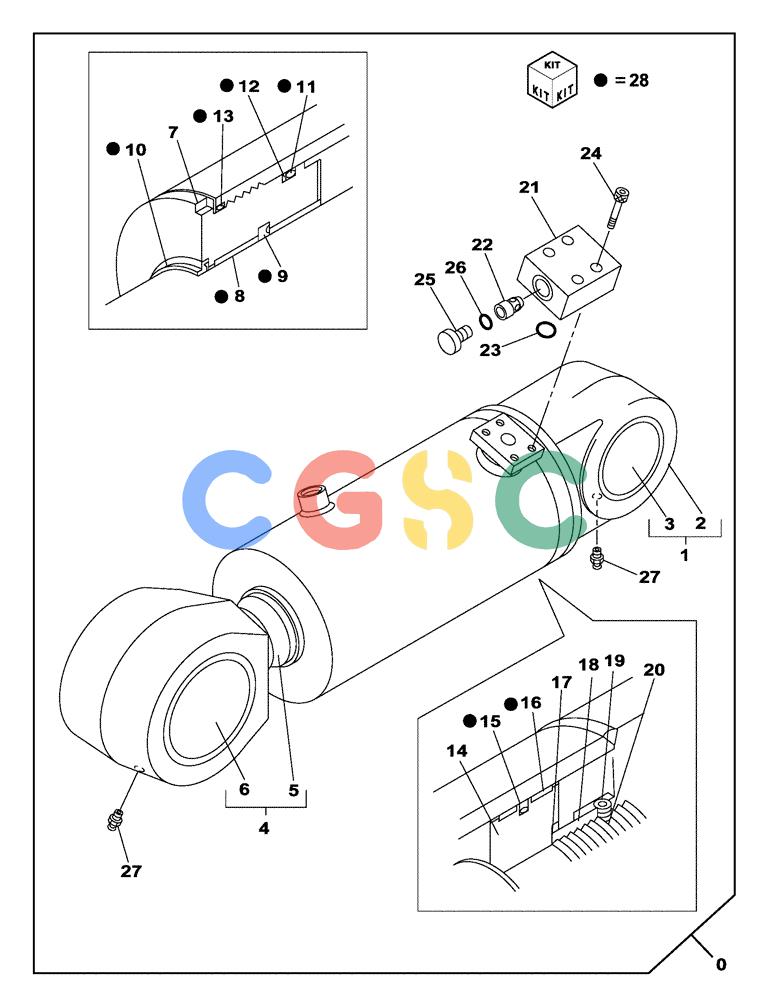 纽荷兰零件查询(E805) - CRAWLER EXCAVATOR TIER 3 (7/06-) (08-260-00[01]) - CYLINDER - SELF-DETACHING COUNTERWEIGHT SYSTEM New Holland Constructuion