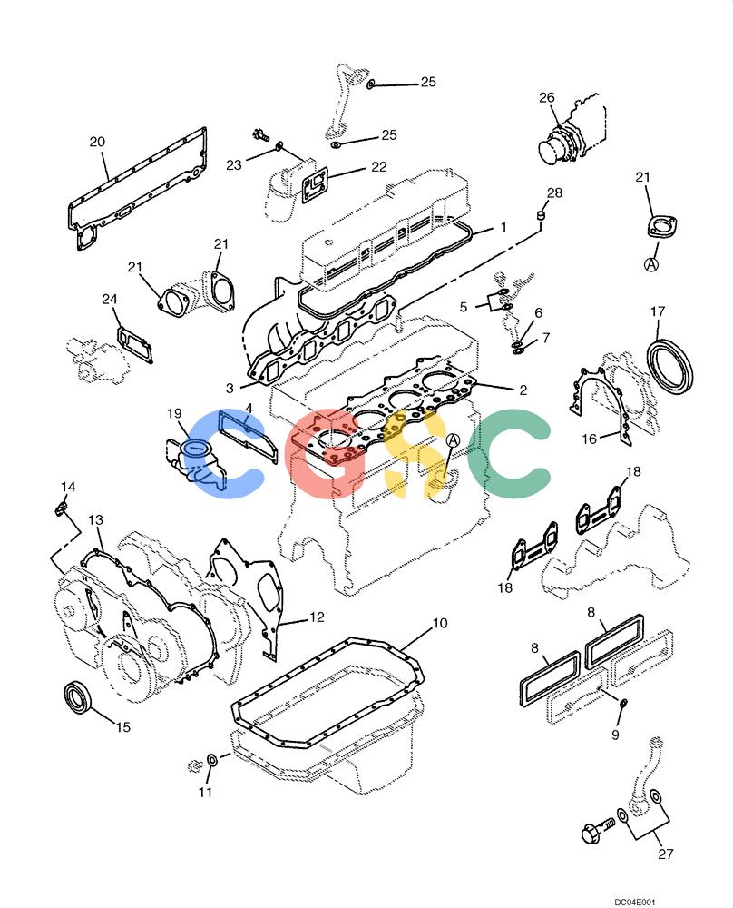 纽荷兰零件查询(EH130) - CRAWLER EXCAVATOR (3/04-) (02 -30[00]) - GASKET KIT New Holland Constructuion