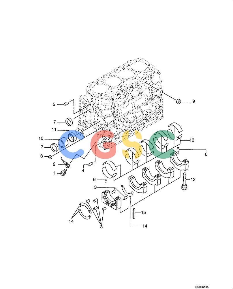 纽荷兰零件查询(EH160) - CRAWLER EXCAVATOR (9/03-) (02 -25[00]) - CYLINDER BLOCK ASSY New Holland Constructuion