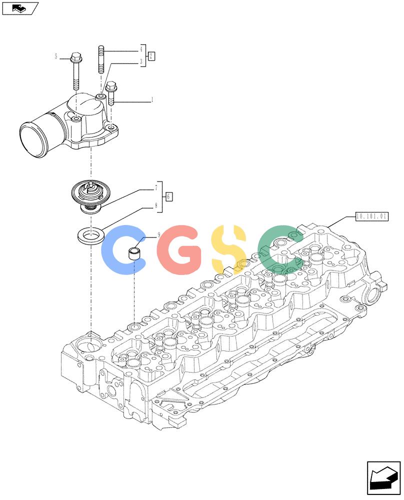 神钢零件查询(F4HFE613V A003) - ENGINE 5801366314 - 84169139 (9/10-) (10.402.01[02]) - THERMOSTAT - ENGINE COOLING SYSTEM (4891480 - 504320542 - 504142626) Kobelco