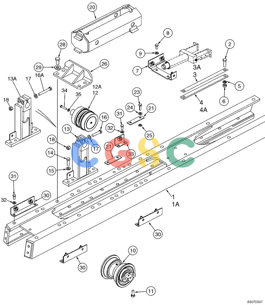 纽荷兰零件查询(D95) - CRAWLER DOZER - NA (1/06-) (05-01) - FRAME, TRACK - ROLLER AND RECOIL HOUSING New Holland Constructuion