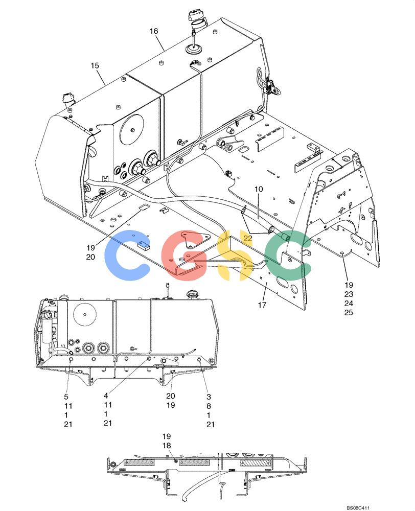 纽荷兰零件查询(D95) - CRAWLER DOZER - NA (1/06-) (09-09A) - UPPER MAIN FRAME, MOUNTING (IF USED) New Holland Constructuion