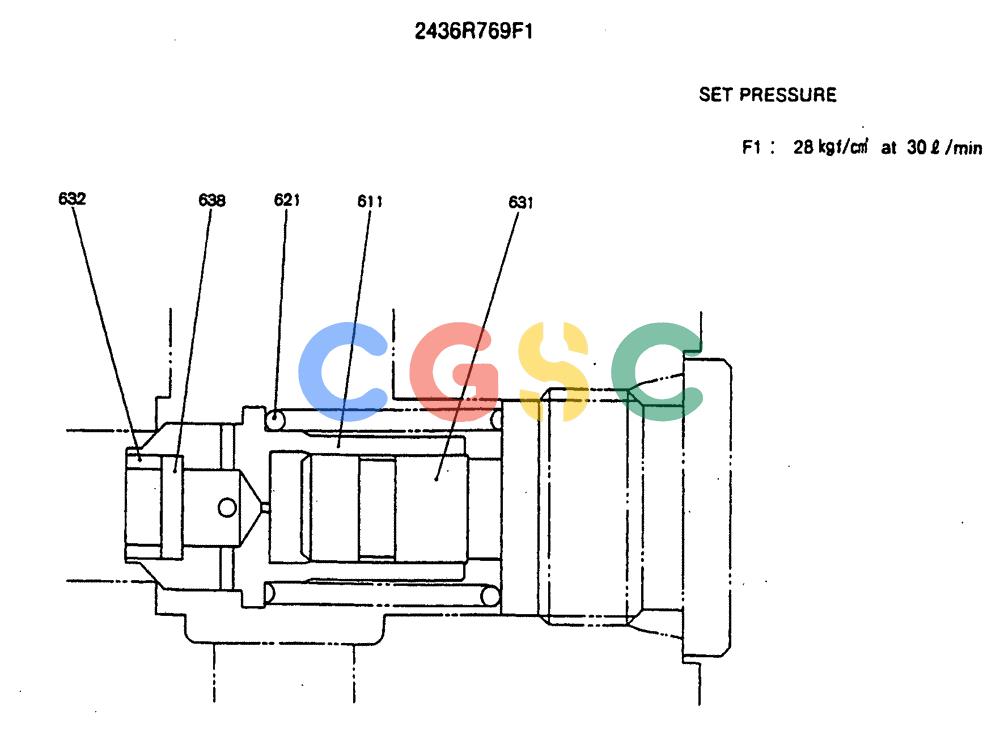 神钢零件查询(MD140C) - EXCAVATOR BTW YPU0301 - YPU0500 (1/80-12/06) (12-005) - VALVE ASSY, RELIEF P/N 2436R769F1 Kobelco
