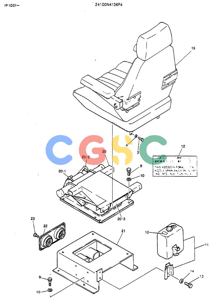 神钢零件查询(MD140BLC) - EXCAVATOR BTW YP1001 - YP1281 (1/80-12/06) (02-004) - SEAT ASSY, 24100N4136F4 Kobelco