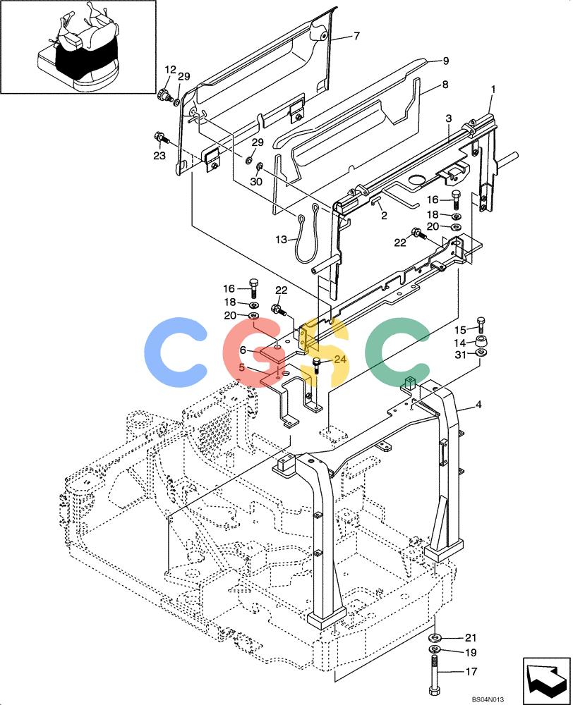 纽荷兰零件查询(E15) - COMPACT CRAWLER EXCAVATOR (N.A.) (1/06-) (09-07[00]) - COVER - SUPPORTS New Holland Constructuion
