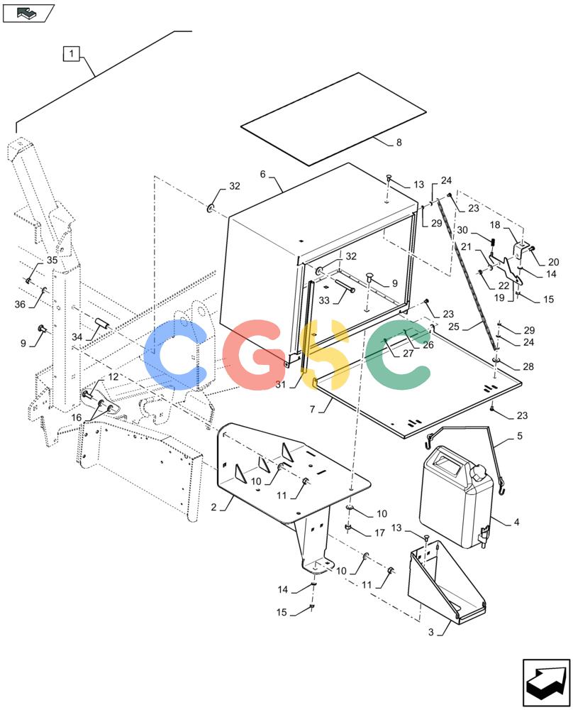 凯斯零件查询(LB434S) - BALER (9/12-) (88.005.001[01]) - DIA KIT: HAND CLEANING DEVICE & STORAGE BOX Case Agriculture