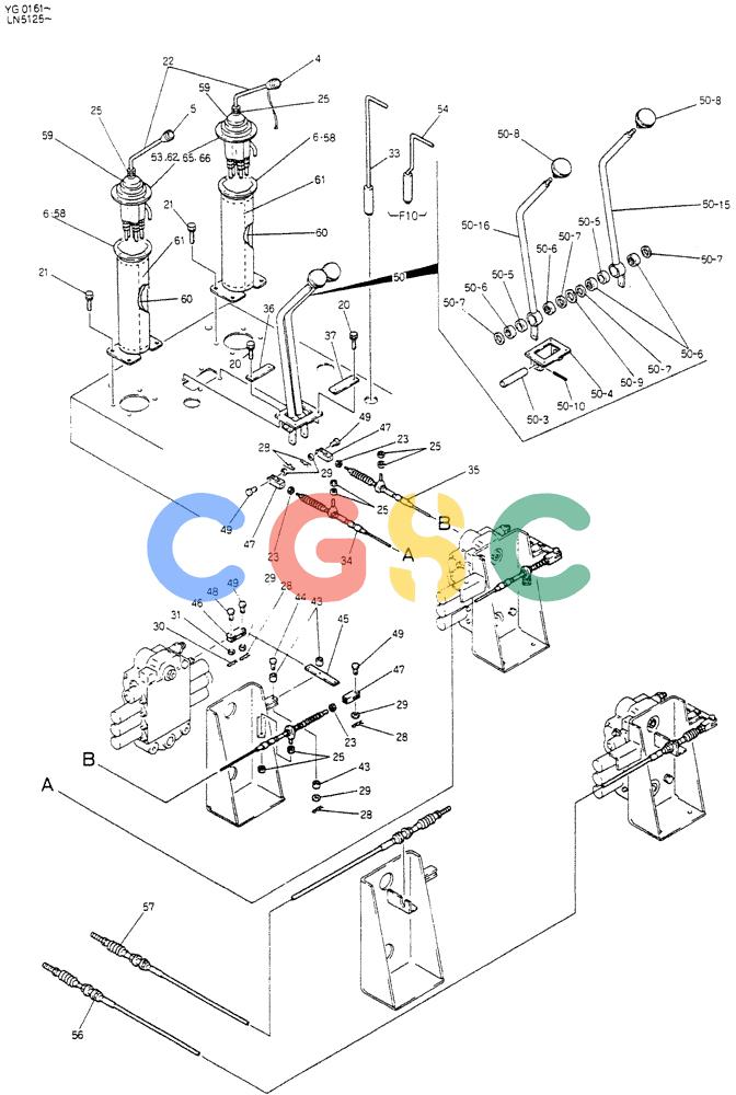 神钢零件查询(K907CLC) - EXCAVATOR BTW YG0101 - YG0500 (1/85-12/03) (03-002) - CONTROL ASSY (P/N-24100J3651F6) Kobelco