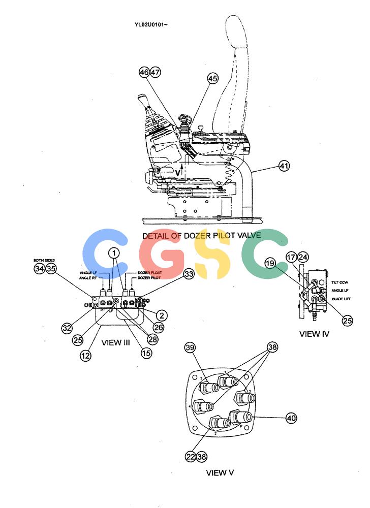 神钢零件查询(ED190LC) - BLADE RUNNER EXCAVATOR/DOZER BTW YL02U0101 - YL03U0135 (1/02-12/06) (01-036[02]) - REMOTE, CONTROL LINES (DOZER) Kobelco