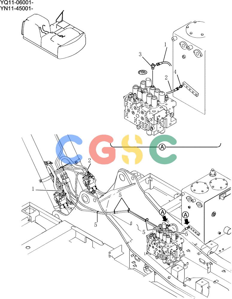 神钢零件查询(200-8) - EXCAVATOR S/N YN11-45001 - (1/06-12/09) (151-01-1-01) - CONTROL LINES, VALVE (BOOM SAFETY) Kobelco