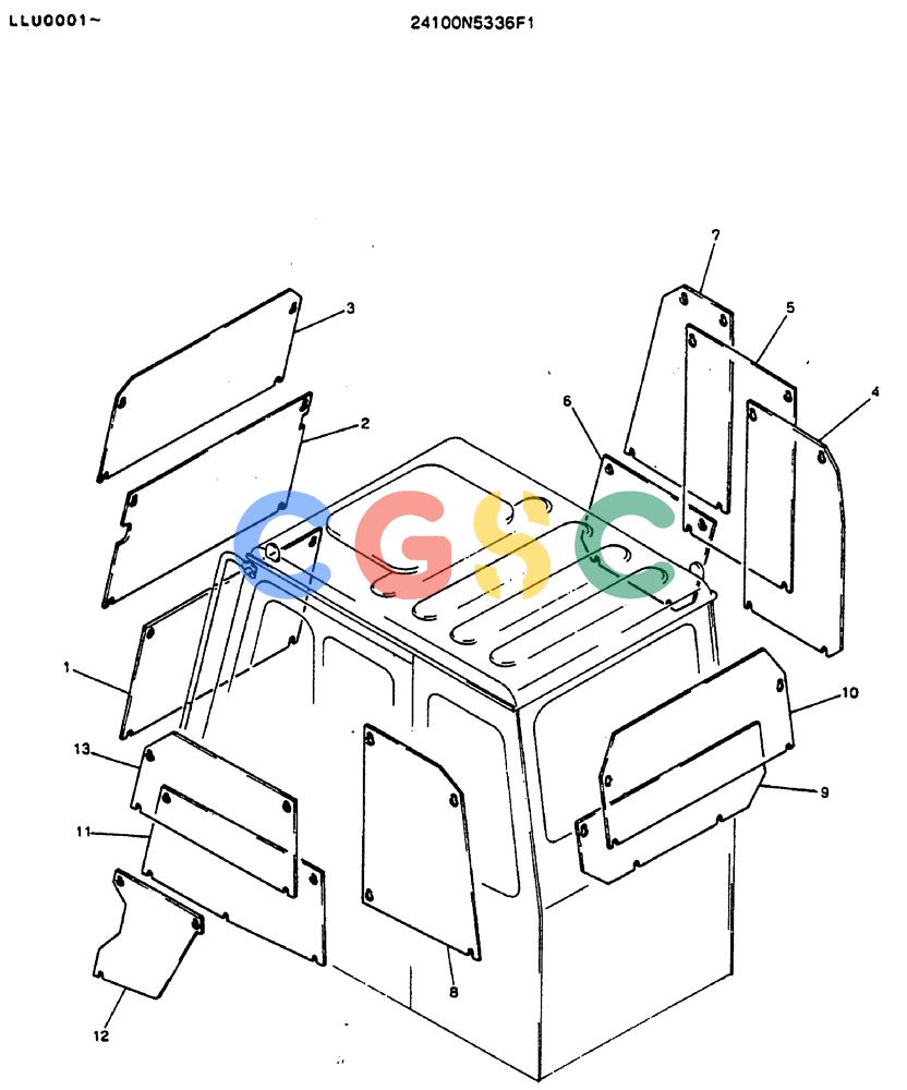 神钢零件查询(MD240BLC) - EXCAVATOR BTW LLU0001 - LLU0300 (1/80-12/06) (08-001) - GUARD ASSY Kobelco