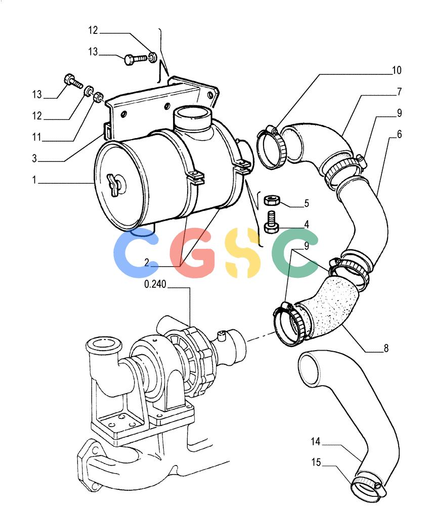 纽荷兰零件查询(FL175) - CRAWLER LOADER (N.A. VERSION) (6/92-) (0.540[01]) - DRY AIR CLEANER New Holland Constructuion