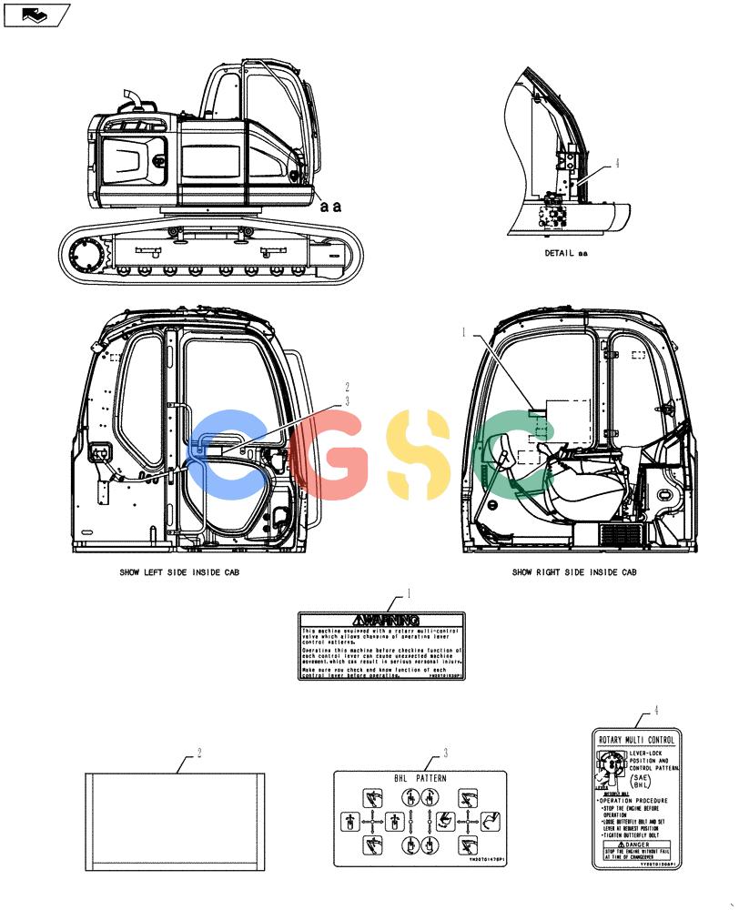纽荷兰零件查询(E135BSRLC) - CRAWLER EXCAVATOR ASN YH06-08001 (06-006[00]) - NAME PLATE INSTALLATION New Holland Constructuion
