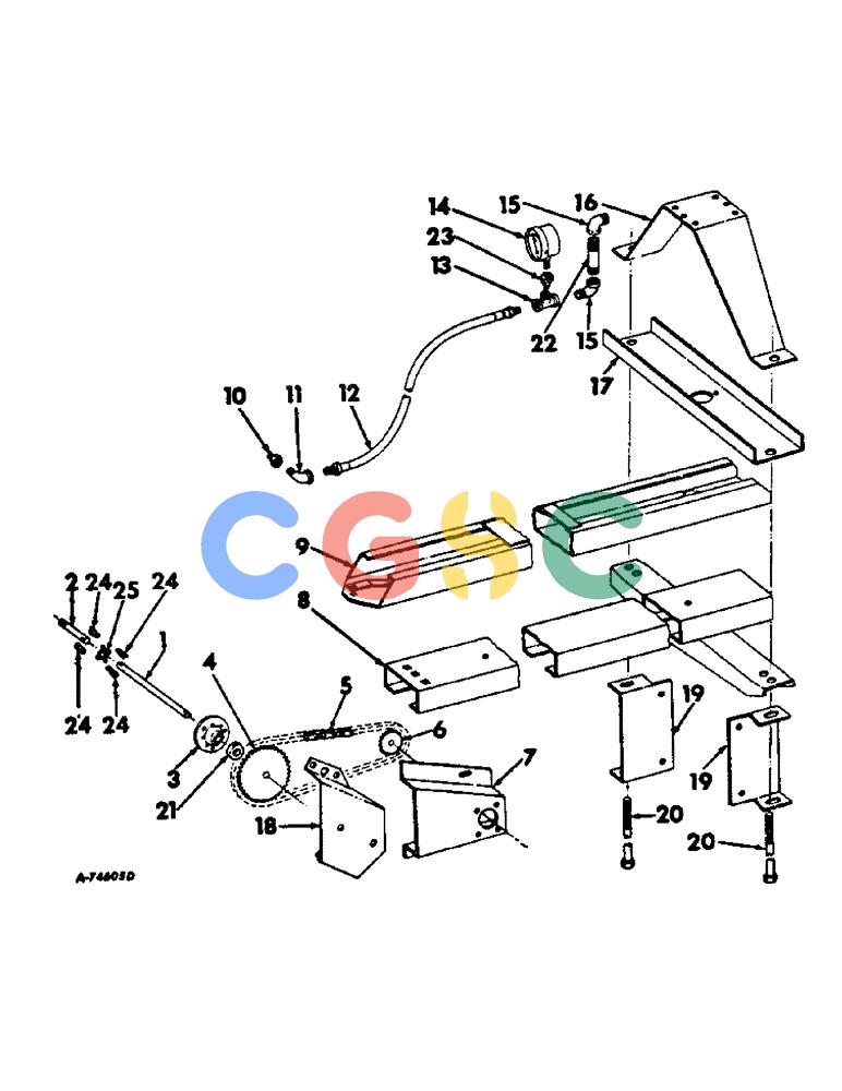 凯斯零件查询(440) - INTERNATIONAL HARVESTER CUSTOM RECTANGULAR BALER (1/70-12/78) (F-45) - HYDRAULIC BALE TENSION DEVICE CHANNELS, HOSE AND DRIVE FOR AUTOMATIC LUBRICATION Case Agriculture