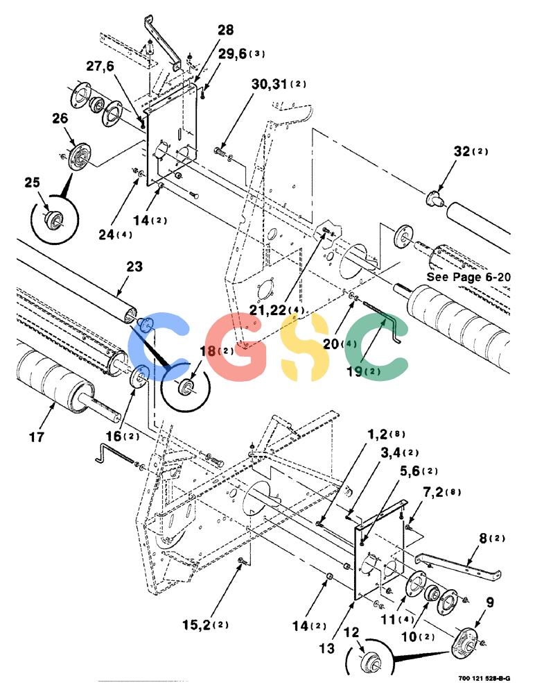 凯斯零件查询(8465) - CASE IH AUTO ROUND BALER (1/91-12/97) (6-16) - ROLLERS ASSEMBLY, LOWER, SERIAL NUMBER CFH0077001 THROUGH CFH0077005 Case Agriculture