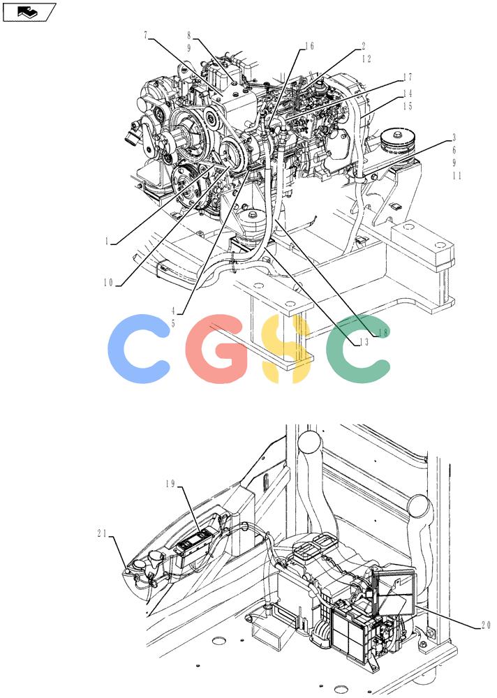 纽荷兰零件查询(E175B) - CRAWLER EXCAVATOR - TIER 3 (ROPS CAB) ASN NBDA17800 (6/13-) (01-088[03]) - CONDITIONING, AIR INSTAL New Holland Constructuion
