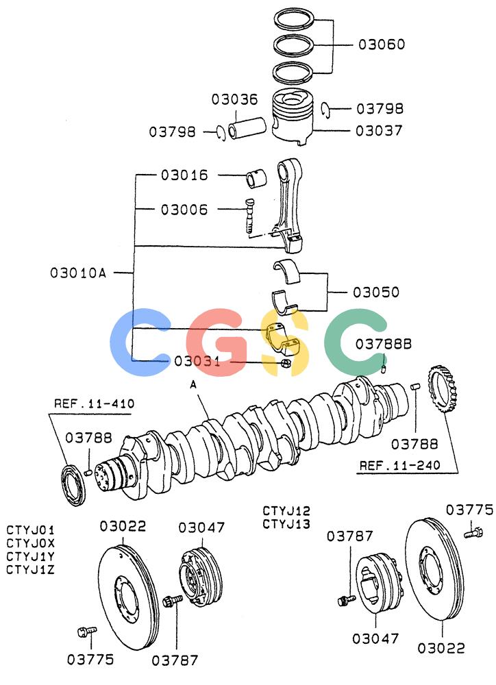 神钢零件查询(6D22-TC) - MITSUBISHI DIESL ENGINE - SK EXCAVATORS (1/06-12/06) (01-011) - PISTON, CONNROD & CRANKSHAFT Kobelco