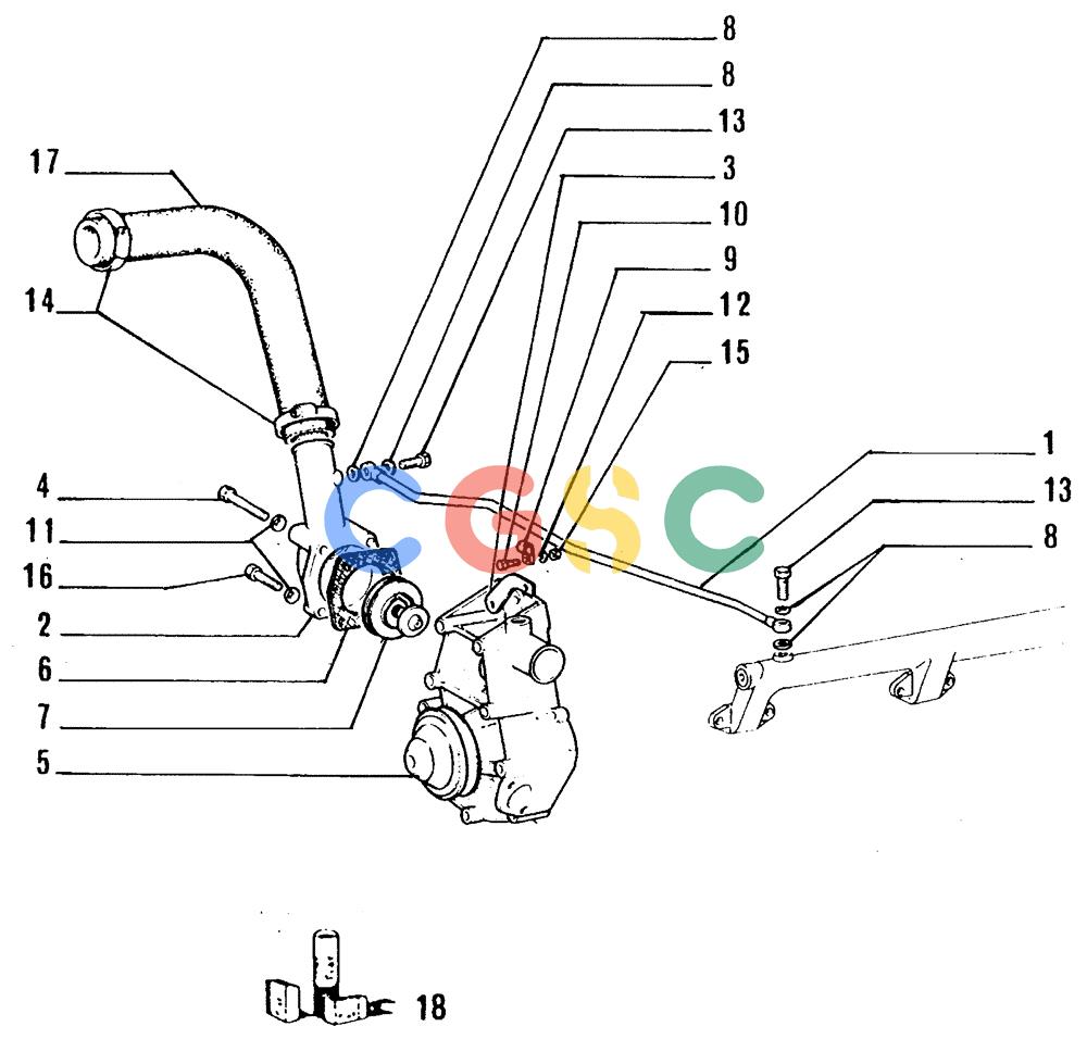 纽荷兰零件查询(FL14E) - CRAWLER LOADER (A4.02[001]) - WATER PUMP AND LINES New Holland Constructuion