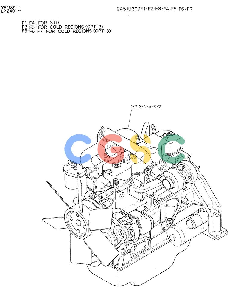 神钢零件查询(K905LC) - MARK II EXCAVATOR BTW YP1001 - YP1281 (1/87-12/03) (05-003) - ENGINE ASSY Kobelco