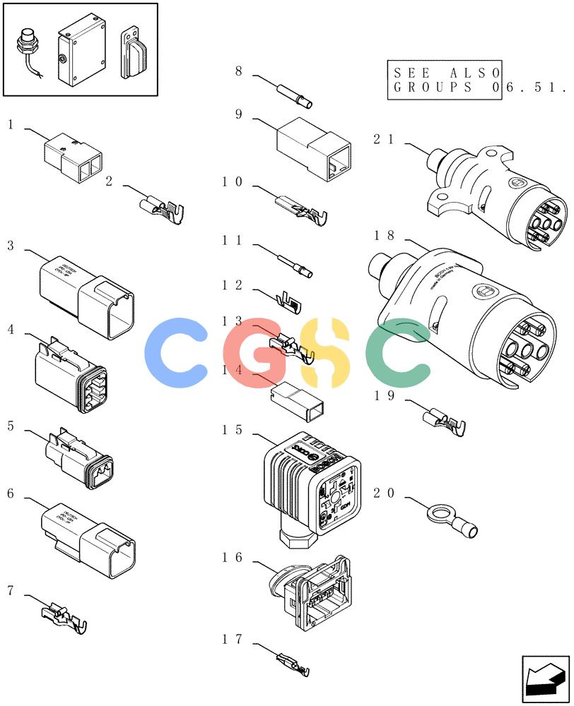 凯斯零件查询(LBX431S) - BIG RECTANGULAR BALER (6/01-12/03) (06.07[01]) - CONNECTORS Case Agriculture