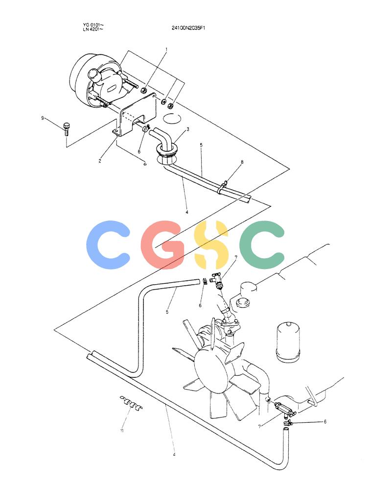 神钢零件查询(K907CLC) - EXCAVATOR BTW YG0101 - YG0500 (1/85-12/03) (08-023) - INSTAL HEATER Kobelco