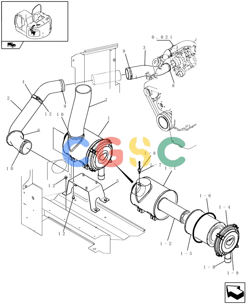 纽荷兰零件查询(E235BSR) - CRAWLER EXCAVATOR (5/07-) (0.001[01]) - AIR CLEANER New Holland Constructuion