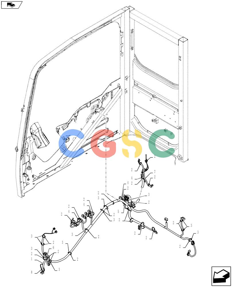 神钢零件查询(SK170 ACERA M-9) - CRAWLER EXCAVATOR - TIER 3 NON-REGULATED (1/12-12/13) (55.101.AC[07]) - HARNESS, CAB Kobelco