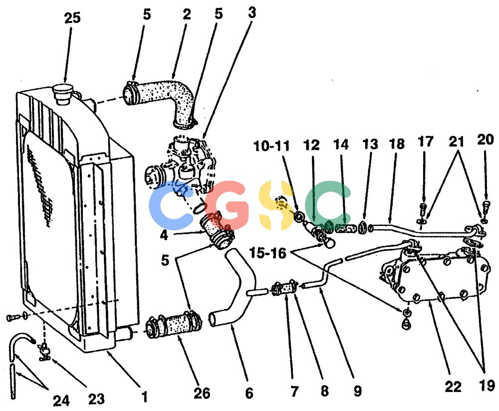 纽荷兰零件查询(65B) - MOTORGRADERS (A4.01[001B]) - RADIATOR & HEAT EXCHANGER PIPING New Holland Constructuion