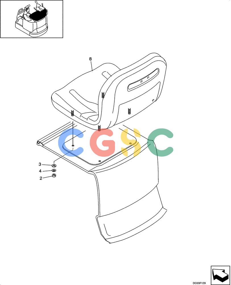 纽荷兰零件查询(E15) - COMPACT CRAWLER EXCAVATOR (N.A.) (1/06-) (09-12[00]) - SEAT AND MOUNTING New Holland Constructuion