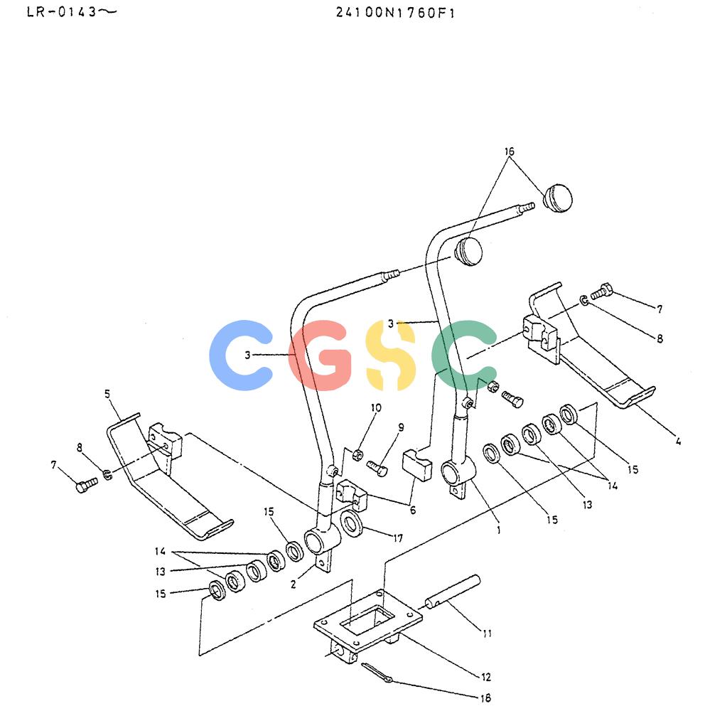 神钢零件查询(K914) - EXCAVATOR ASN LR-0143 (1/79-12/03) (03-023) - LEVER ASSY CONTROL P/N 24100N1760F1 Kobelco