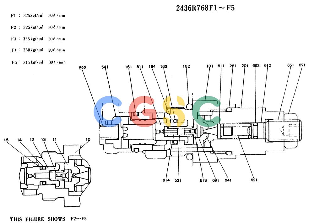 神钢零件查询(K909LC) - MARK II EXCAVATOR ASN LL1488 (1/87-12/03) (11-009) - VALVE ASSY, PORT RELIEF Kobelco