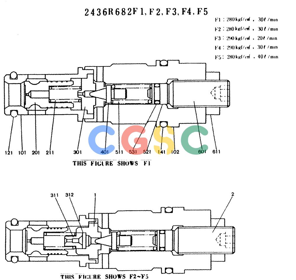 神钢零件查询(K909LC) - MARK II EXCAVATOR ASN LL1488 (1/87-12/03) (11-002) - VALVE ASSY, MAIN RELIEF Kobelco