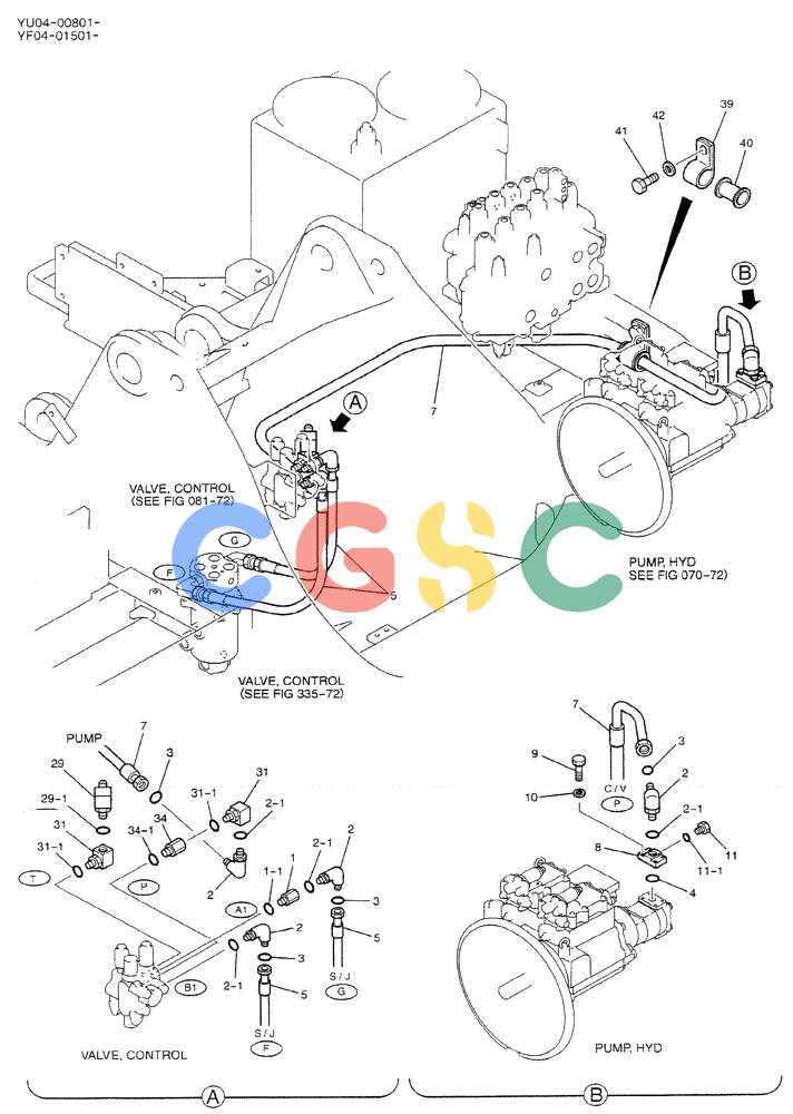神钢零件查询(DOZER) - ATTACHMENT - SK235SR-1E, SK235SRNLC-1E, & SK235SRNLC-1ES (1/03-12/03) (01-004) - HYD LINES, UPP Kobelco