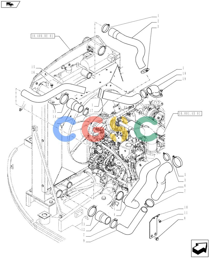 神钢零件查询(ED160 BLADE) - HYDRAULIC EXCAVATOR - ASN LH02-01501 (9/12-12/13) (10.400.AP[01]) - RADIATOR HOSES Kobelco
