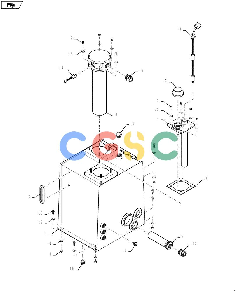 凯斯零件查询(FLX4010) - FLOATER (8/04-8/06) (06-001[01]) - HYDRAULIC TANK GROUP, BSN Y6T020477 Case Agriculture