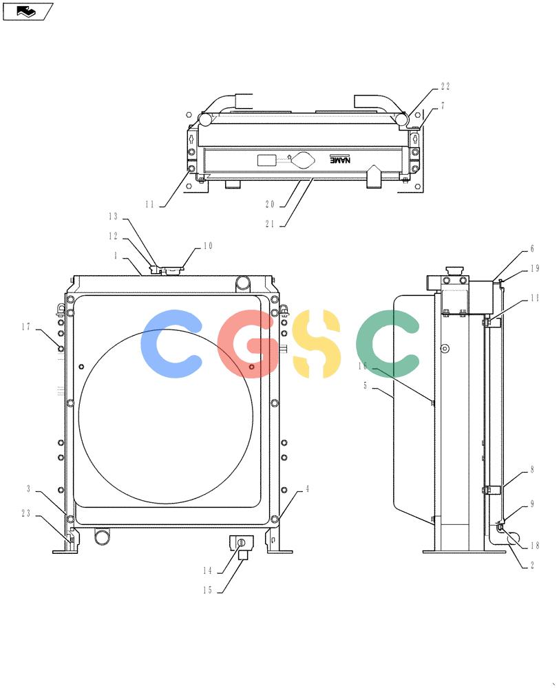 神钢零件查询(SK160LC-6E) - DYNAMIC ACERA EXCAVATOR 08/2004 ASN YM03U0523 (8/04-12/07) (01-005[01]) - RADIATOR ASSY Kobelco