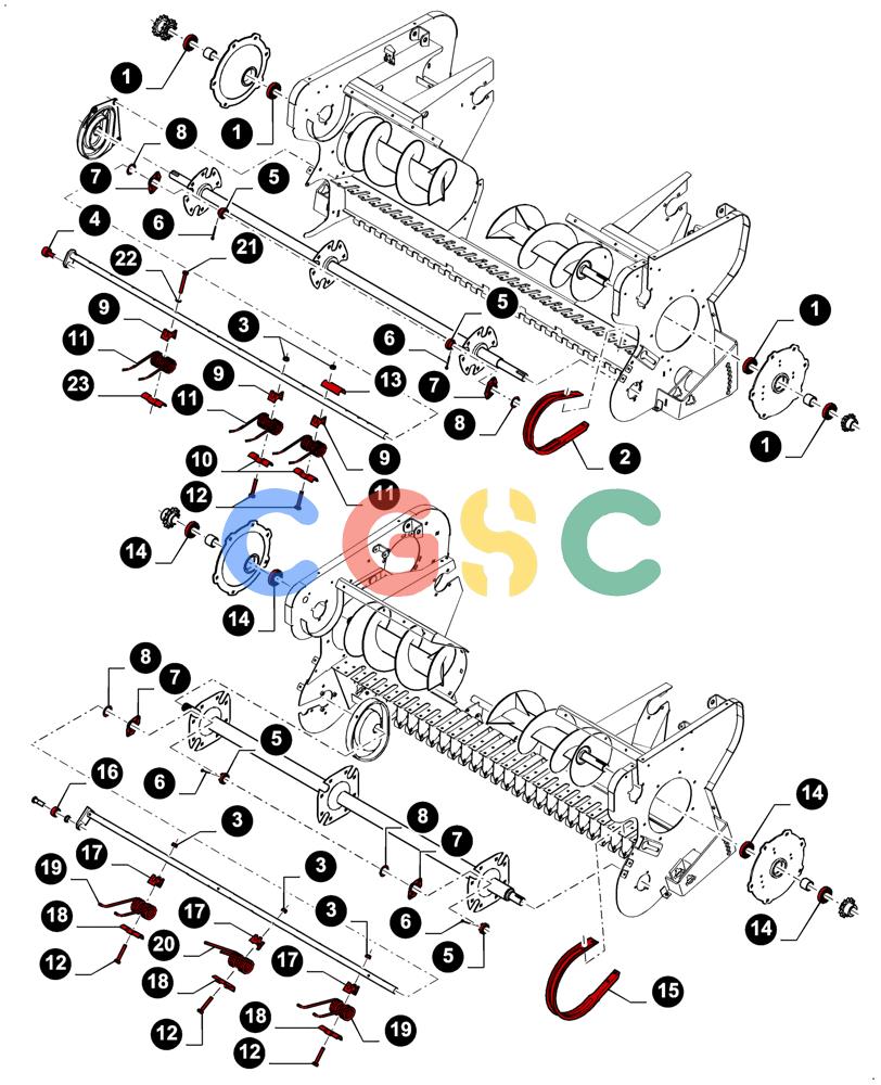 凯斯零件查询(LB434S XL) - BALER (11/16-) (05.100.04[02]) - MAINTENANCE PARTS, PICK-UP FRAME, PICK-UP, REEL Case Agriculture
