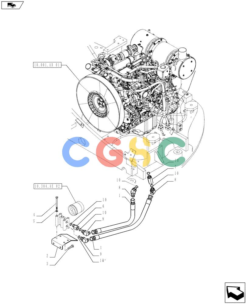 神钢零件查询(ED160 BLADE) - HYDRAULIC EXCAVATOR - ASN LH02-01501 (9/12-12/13) (10.304.AF[01]) - ENGINE OIL FILTER LINE Kobelco